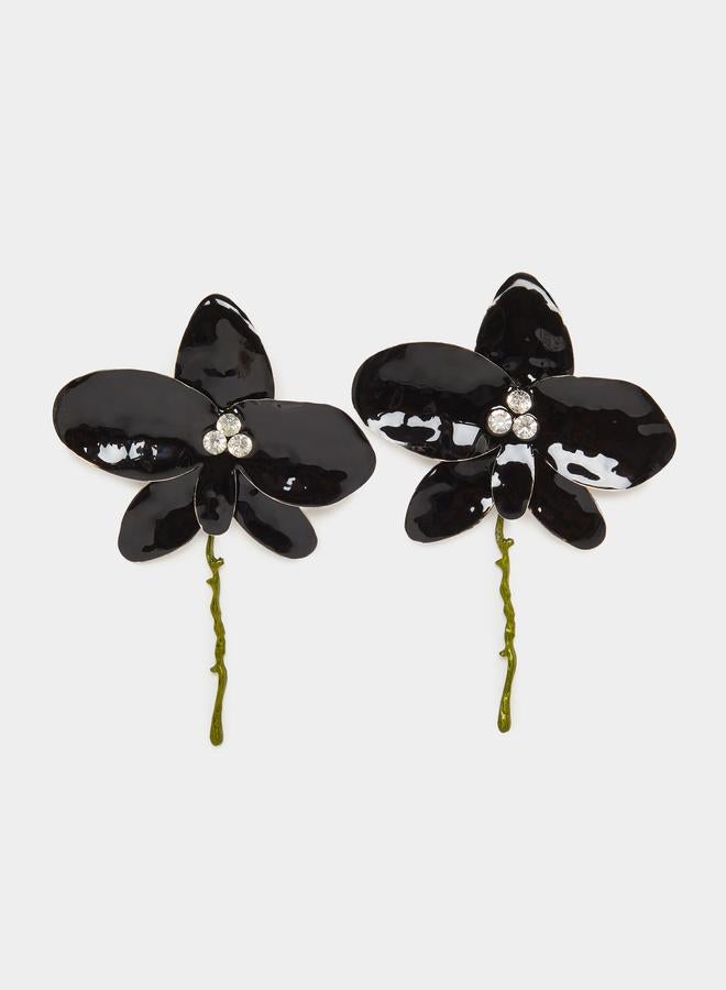 Styli Enamel Flower Earrings - Image 2